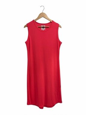 Haus of Birch Sleeveless Coral Hot Pink Scoop Neck Shift Dress